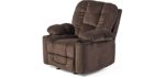 Christopher Knight Gannon - Fabric Recliner with Cup Holders