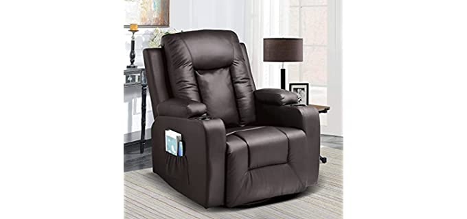 Comhoma Modern - Leather Rocker Recliner for Small Spaces