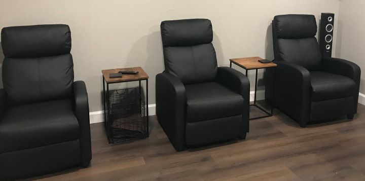 Observing the durable design of the cheap leather recliner