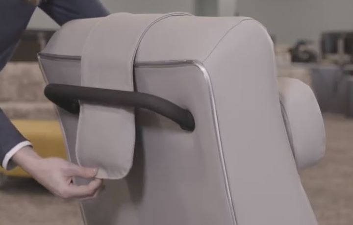 Checking the adjustability of the recliner headrest pillow