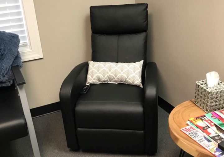 Using the black leather narrow recliner chair from Homall