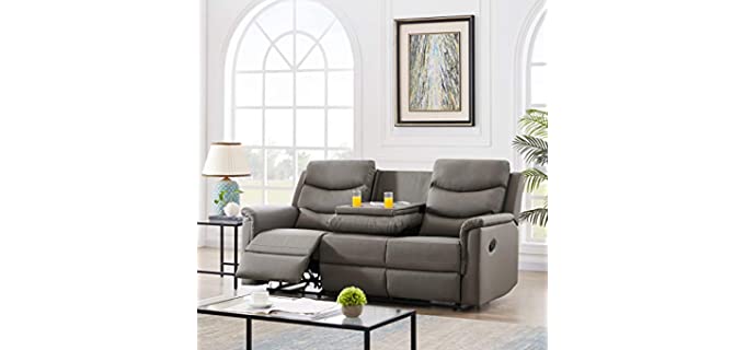 D and Y PU Leather - Reclining Sofa