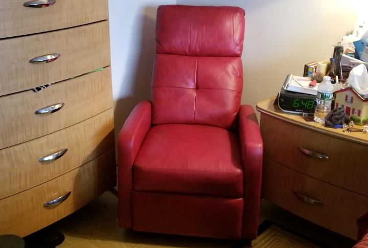 Using the decent small leather recliner from Great Deal Furniture