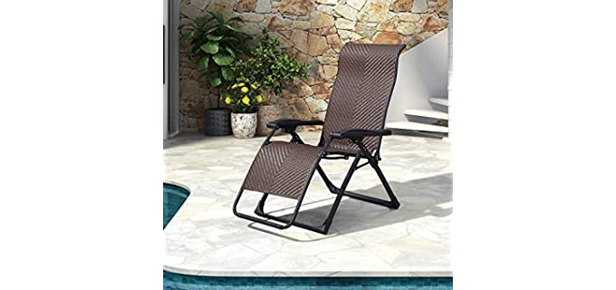 Purple Leaf Zero Gravity - Rattan Recliner Chair