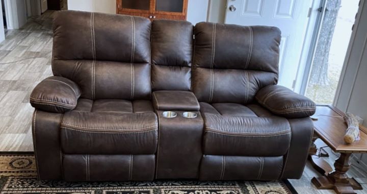 Reviewing the Chocolate Brown Power Loveseat with Dual Recliners from the brand Madrona Burke