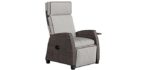 Grand Patio Pe Wicker - Outdoor Reclining Chair with Ottoman Footrest