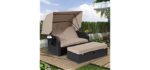 Lvuyuyu Patio - Wicker Outdoor Reclining Chair with Ottoman Footrest