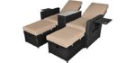 Vuyuyu Set - Wicker Outdoor Reclining Chair with Ottoman Footrest