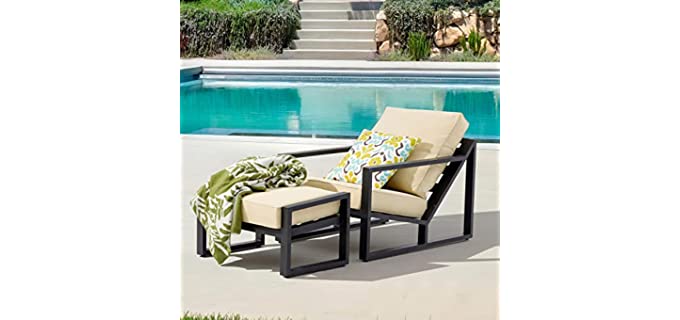 iArtHand Adironack - Outdoor Reclining Chair with Ottoman Footrest