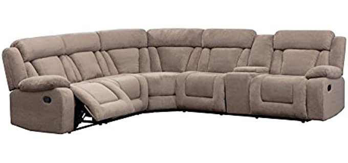 Milton Greens Emerald - Manual Sectional Sofa with Recliner