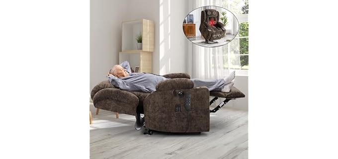 ABCASA  Dual Motor - Lay Flat Recliner for Elderly to Sleep In