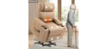 BRTHORY Leather Power Lift Recliner Chair for Elderly, with Massage & Heat