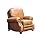 BarcaLounger Longhorn II Recliner Chair Chaps Saddle Top Grain Leather Chair with Espresso Wood Legs