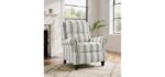 Blissabod Pushback Recliner Chair, Modern Wingback Recliner, Stripe Gray