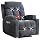 CANMOV Manual Recliner Chair with Massage and Heat, Soft Fabric Recliner Chair with Overstuffed Arm and Back, Manual Reclining Single Sofa with 2 Cup Holders, Side Pocket for Living Room, Dark Grey
