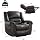 CANMOV Leather Recliner Chair, Classic and Traditional Manual Recliner Chair with Comfortable Arms and Back Single Sofa for Living Room, Dark Grey