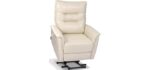 EONIX Dual Motor Wall Hugger Power Lift Recliner Chair, 5'6'', Cream White