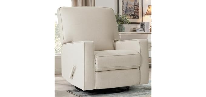 Harkawon Swivel Rocker Recliner Chair, Glider Rocker Recliner, Beige