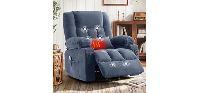 MAHOMICO Rocker Recliner Chair with Massage and Heat