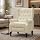 Mid Century Wingback Recliner Chair for Adults, Modern Linen Fabric Push Back Recliner Chairs with Button Tufted Upholstered Back & Footrest, Manual Recliner Chais for Living Room, Nursery, Beige