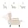 Mid Century Wingback Recliner Chair for Adults, Modern Linen Fabric Push Back Recliner Chairs with Button Tufted Upholstered Back & Footrest, Manual Recliner Chais for Living Room, Nursery, Beige