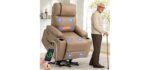 Power Lift Recliner Electric Chair for Elderly with USB Charge Port, Brown