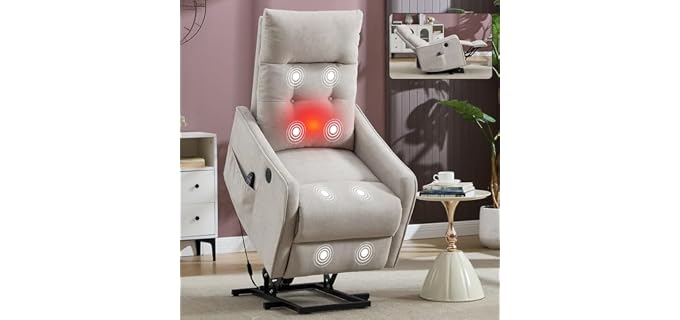 QKFF Small Power Lift Recliner Chair for Small Spaces with Massage & Heat