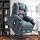 W WARMHOL Electric Power Lift Recliner Chair with Heat and Massage Lift Recliner for Elderly, Single Sofa recliners for Living Room with Cup Holders, 4 Pockets, USB Ports, Soft Fabric (Gray-Blue)