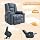 W WARMHOL Electric Power Lift Recliner Chair with Heat and Massage Lift Recliner for Elderly, Single Sofa recliners for Living Room with Cup Holders, 4 Pockets, USB Ports, Soft Fabric (Gray-Blue)