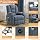 W WARMHOL Electric Power Lift Recliner Chair with Heat and Massage Lift Recliner for Elderly, Single Sofa recliners for Living Room with Cup Holders, 4 Pockets, USB Ports, Soft Fabric (Gray-Blue)