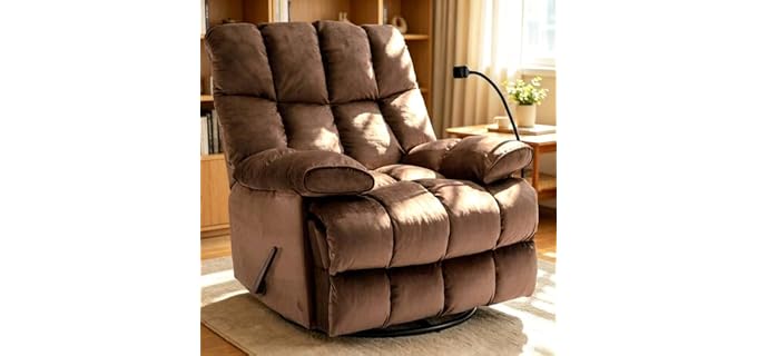 Cooexult Lazy Boy - Oversized Manual Swivel Rocker Recliner Cooexult Lazy Boy