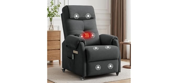 Korser Power Recliner - Power Wall-Hugger Recliner on Casters Korser Power Recliner