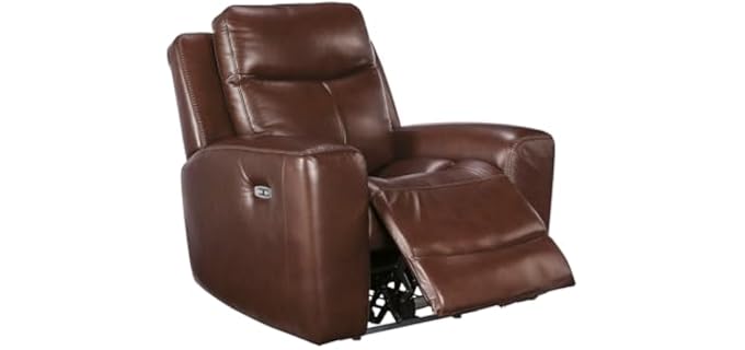 Signature Design by Ashley Wall-Hugger - Power Wall-Hugger Recliner, Leather Signature Design by Ashley Piece Wall-Hugger